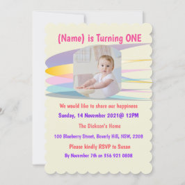 Rainbow Birthday Invitation Card