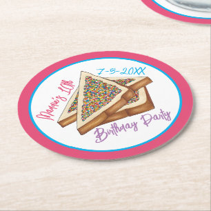 Rainbow Birthday Party Australian Fairy Brot Food Runder Pappuntersetzer