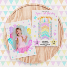 Rainbow Birthday Party Cake mit Foto für Mädchen