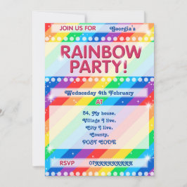 Rainbow Birthday Party Einladung anpassbar