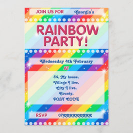 Rainbow Birthday Party Einladung anpassbar