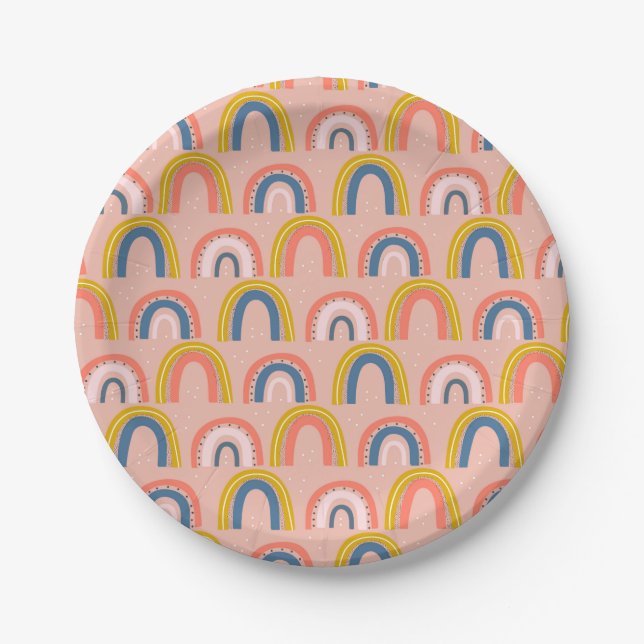 Rainbow Birthday Party Platte Pappteller (Vorderseite)
