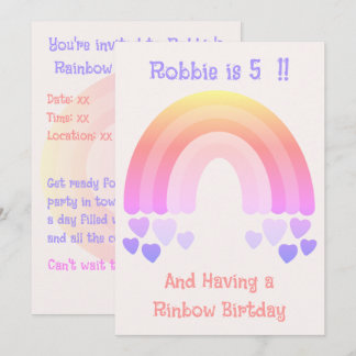 Rainbow Birthday Party Sweet Pastel Einladung