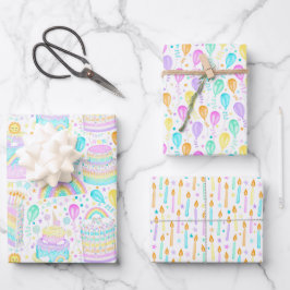 Rainbow Birthday Party Wrapping Paper Geschenkpapier Set