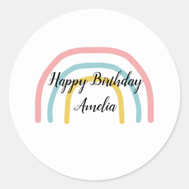 Rainbow Birthday Pastel Painting Stickers (Vorderseite)