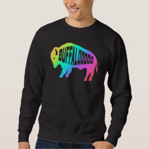 Rainbow Bison Buffalo Sweatshirt