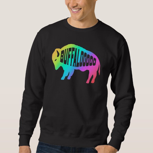 Rainbow Bison Buffalo Sweatshirt (Vorderseite)