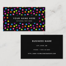 Rainbow Black Bright Polka Dots Confetti Muster