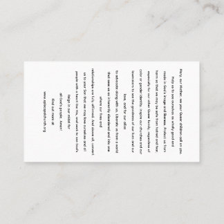 Rainbow Black Madonna Holy Card Visitenkarte