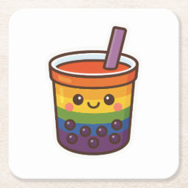 Rainbow-Blase-Tee LGBTQ+-Preis Rechteckiger Pappuntersetzer
