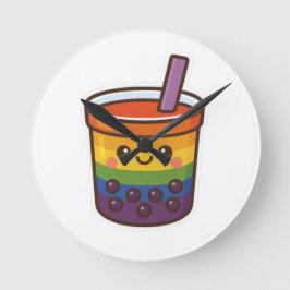 Rainbow-Blase-Tee LGBTQ+-Preis Runde Wanduhr