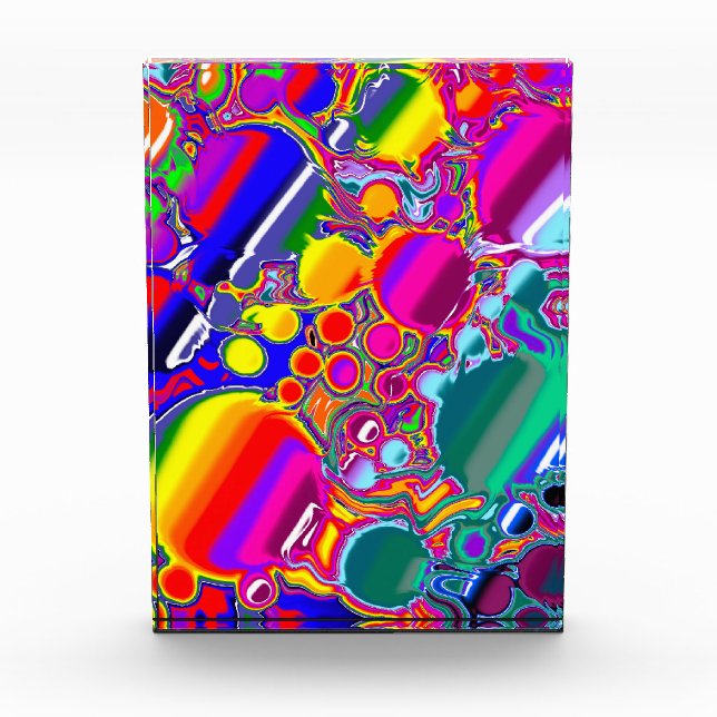 Rainbow Blast Abstrakte Kunst Fotoblock (Vorderseite)