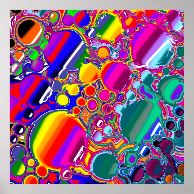 Rainbow Blast Abstrakte Kunst Poster (Vorne)