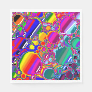 Rainbow Blast Abstrakte Kunst Serviette