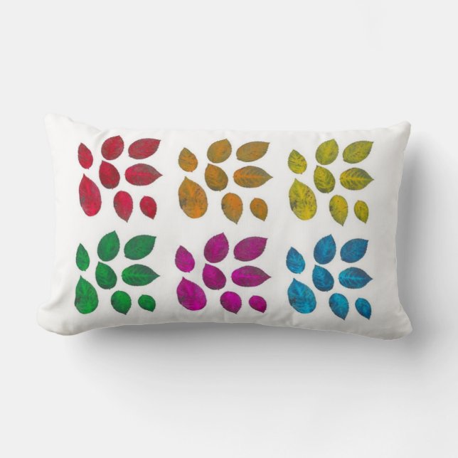 Rainbow Blätter American MoJo Pillow Lendenkissen (Vorderseite)