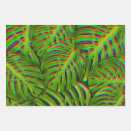 Rainbow-Blätter Geschenkpapier Set