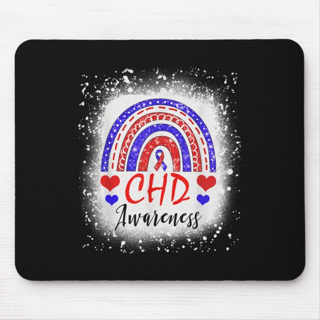 Rainbow Bleached Chd Congenital Heart Defect Aware Mousepad (Vorne)