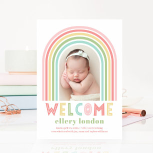 Rainbow Bliss Baby Faire-part de naissance