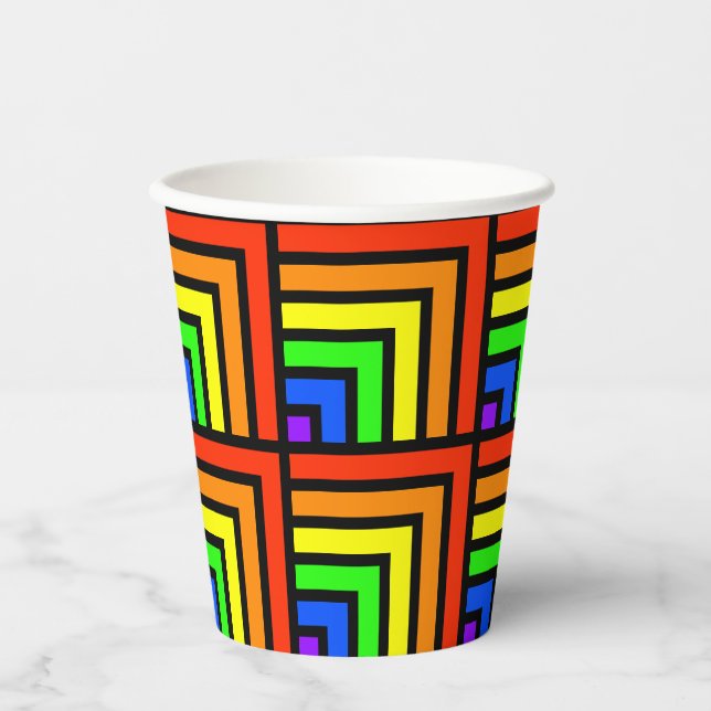 Rainbow Blocks Party Cups - Set 1 Pappbecher (Vorderseite)