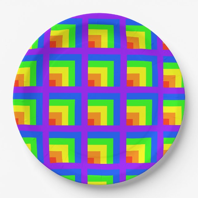 Rainbow Blocks Party Teller - Set 3 (Vorderseite)