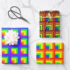 Rainbow Blocks Wrapping Paper Set Geschenkpapier Set