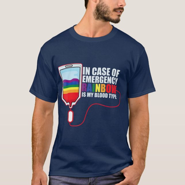 Rainbow Blood ype homosexuell oder schwul T-Shirt (Vorderseite)