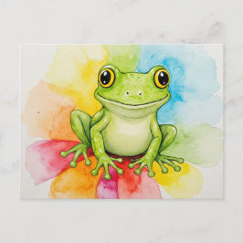 Rainbow Bloom Frog Postcard für Postkreuzung Postkarte