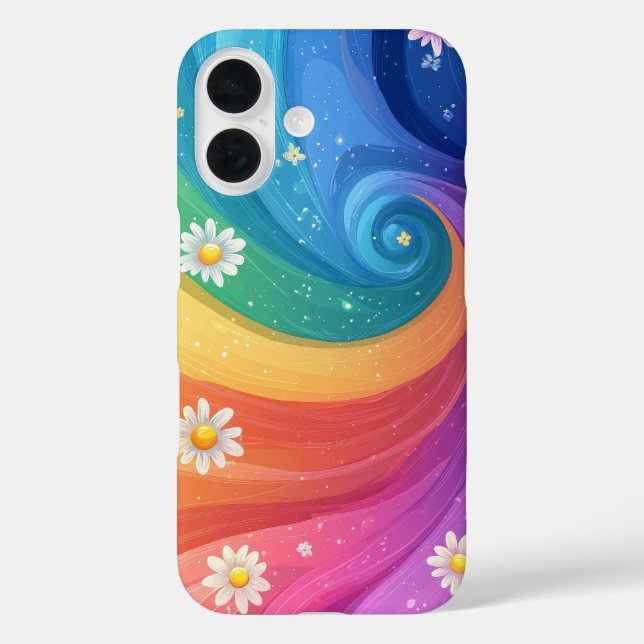 Rainbow Bloom Swirl Phone Case (Rückseite)