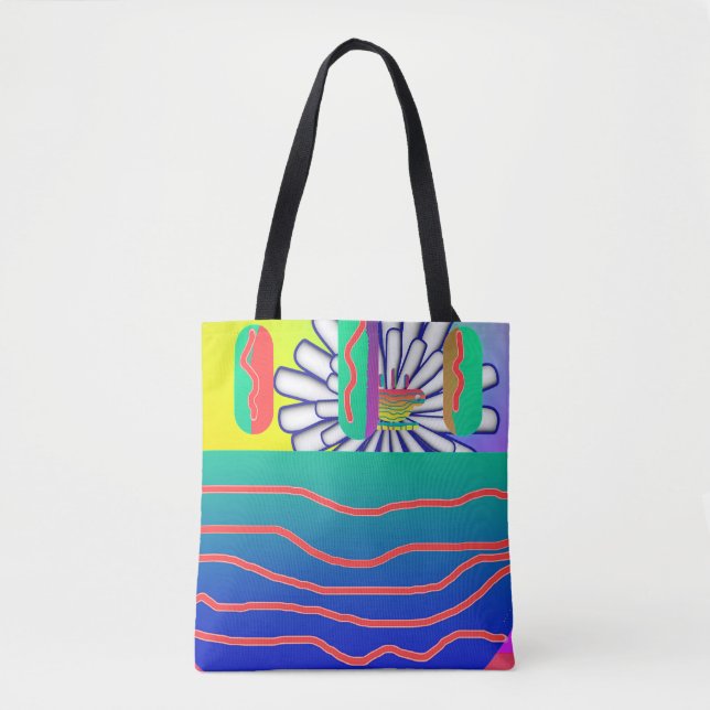 Rainbow Blue Floral Tasche (Vorderseite)