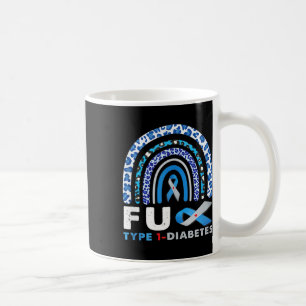 Rainbow Blue Grau Ribbon Fck Typ 1 Diabetes Aware Kaffeetasse