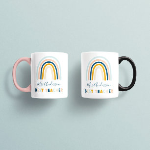 Rainbow blue personalisiert best lehrer kaffeetasse