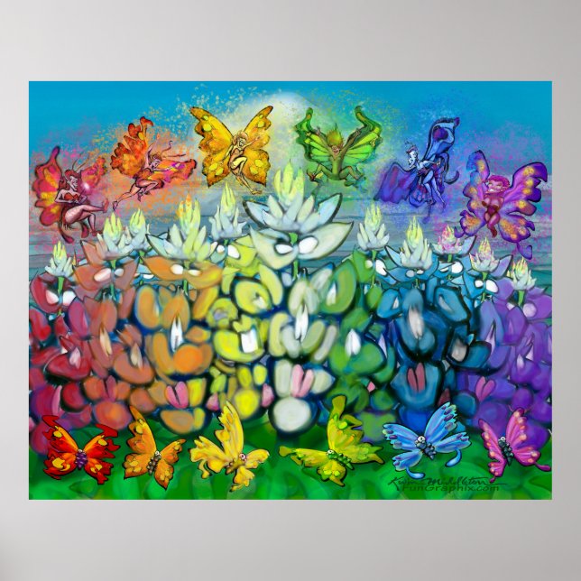 Rainbow Bluebonnets Poster (Vorne)