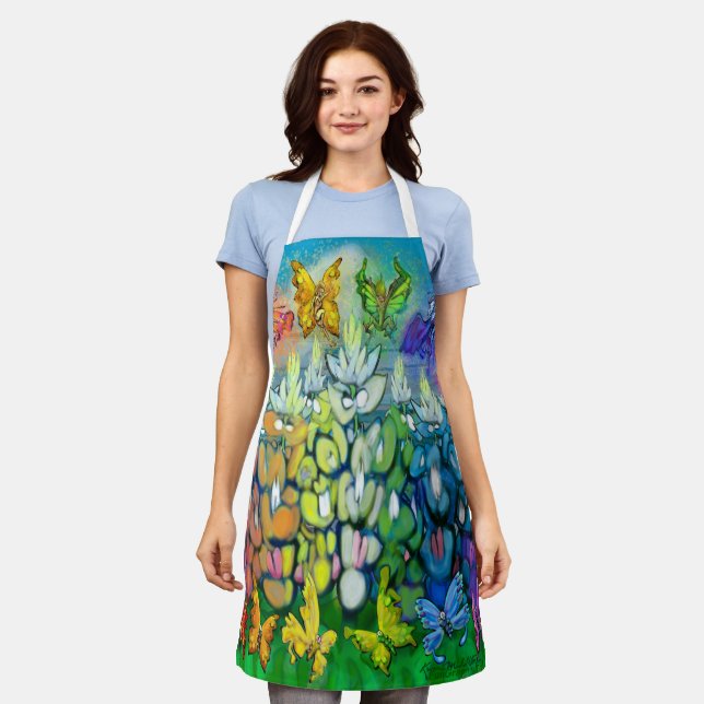 Rainbow Bluebonnets Schürze (Getragen)
