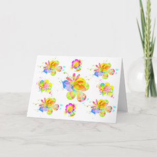 Rainbow-Blume Blank-Grußkarte Karte