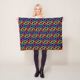 Rainbow-Blume des Lebensmusters Fleecedecke