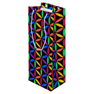 Rainbow-Blume des Lebensmusters Geschenktüte Für Weinflaschen