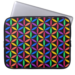 Rainbow-Blume des Lebensmusters Laptopschutzhülle