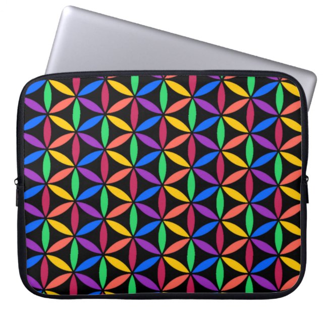 Rainbow-Blume des Lebensmusters Laptopschutzhülle (Vorderseite)