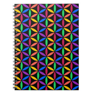 Rainbow-Blume des Lebensmusters Notizblock