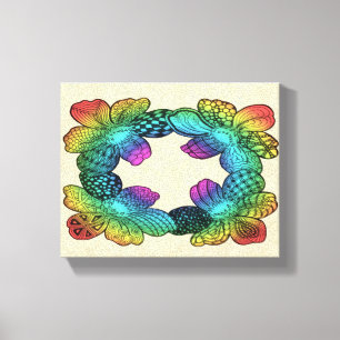 Rainbow Blume Doodle Leinwanddruck