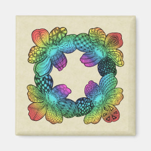 Rainbow Blume Doodle Magnet