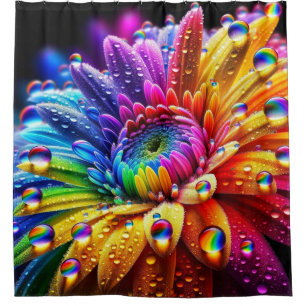 Rainbow-Blume Duschvorhang