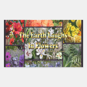 Rainbow Blume - Earth Laughs von Emerson Rechteckiger Aufkleber
