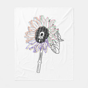 Rainbow Blume Funky Art Fleecedecke