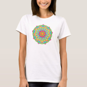 Rainbow Blume Mandala Boho T - Shirt