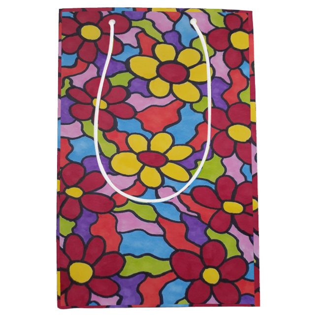 Rainbow-Blume Mittlere Geschenktüte (Vorderseite)