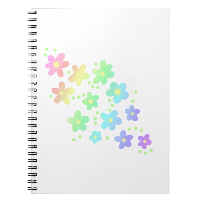 Rainbow-Blume-Notebook Notizblock (Vorderseite)