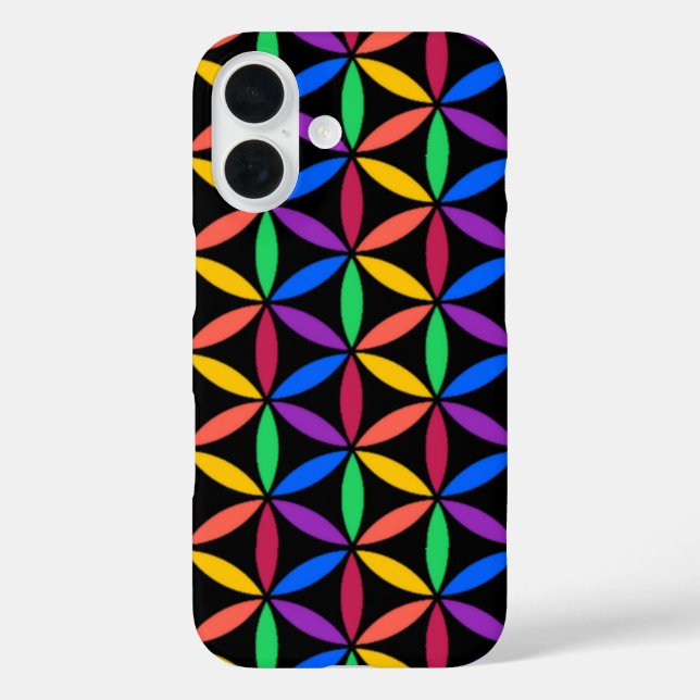 Rainbow Blume of Life Pattern Case-Mate iPhone Ca 16 Hülle (Rückseite)