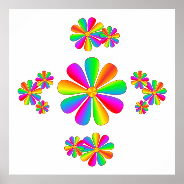 Rainbow-Blume Poster (Vorne)