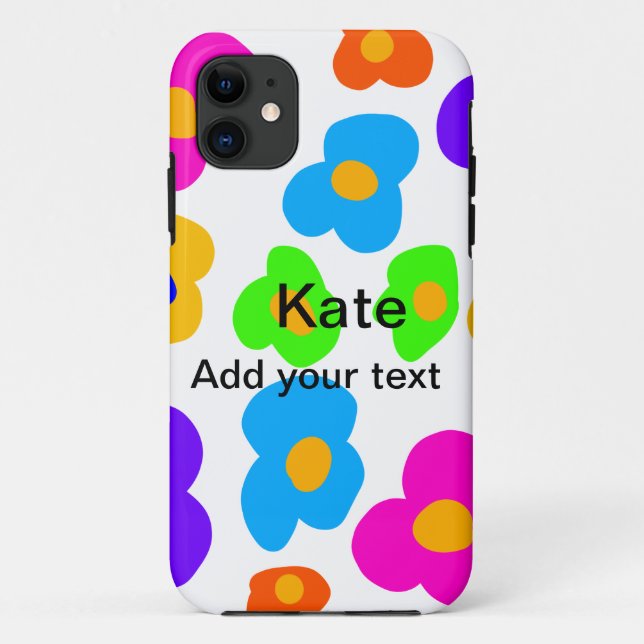 Rainbow Blume Pride Liebe hinzufügen Namenstext lq Case-Mate iPhone Hülle (Rückseite)